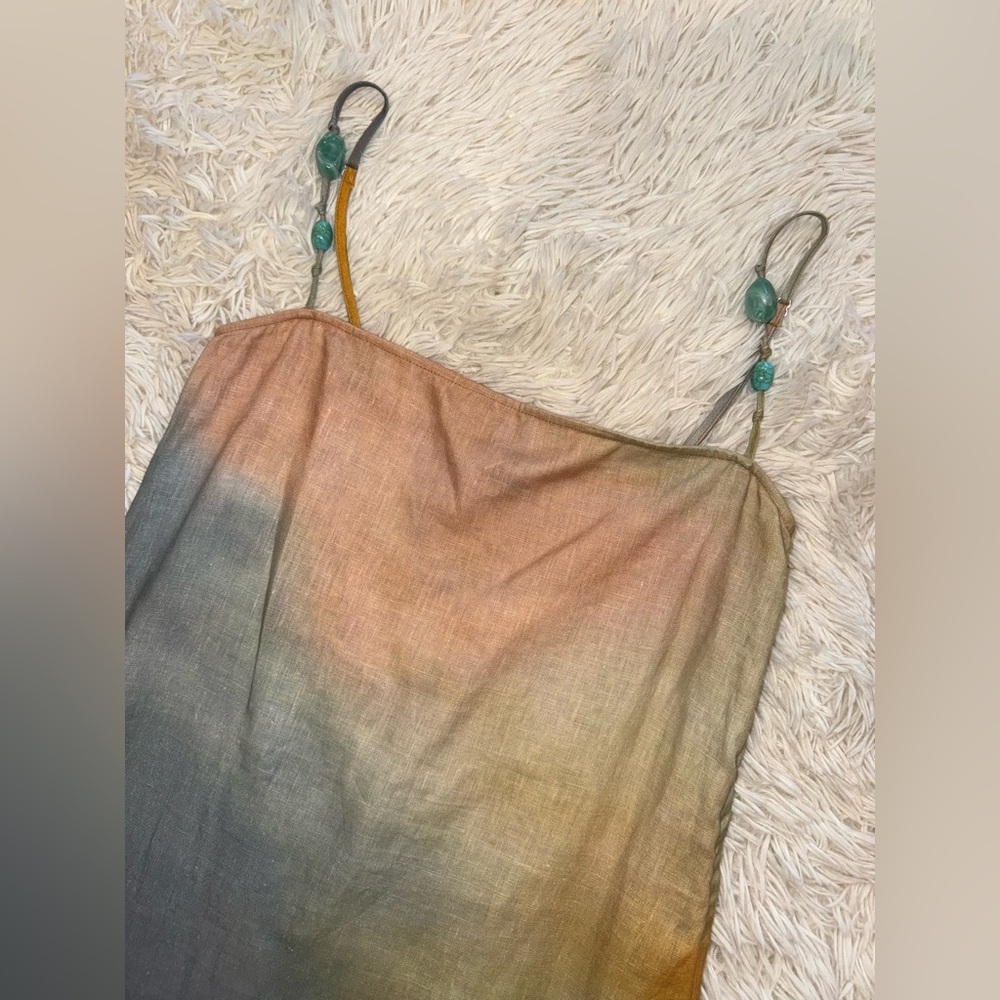 NWOT STAUD Laura Linen Boho Maxi Tank Dress sz XS - Picture 6 of 10
